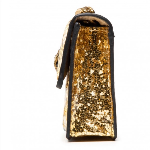 NWT Kurt Geiger London Gold Glitter Micro Kensington Shoulder Bag - Picture 9 of 10
